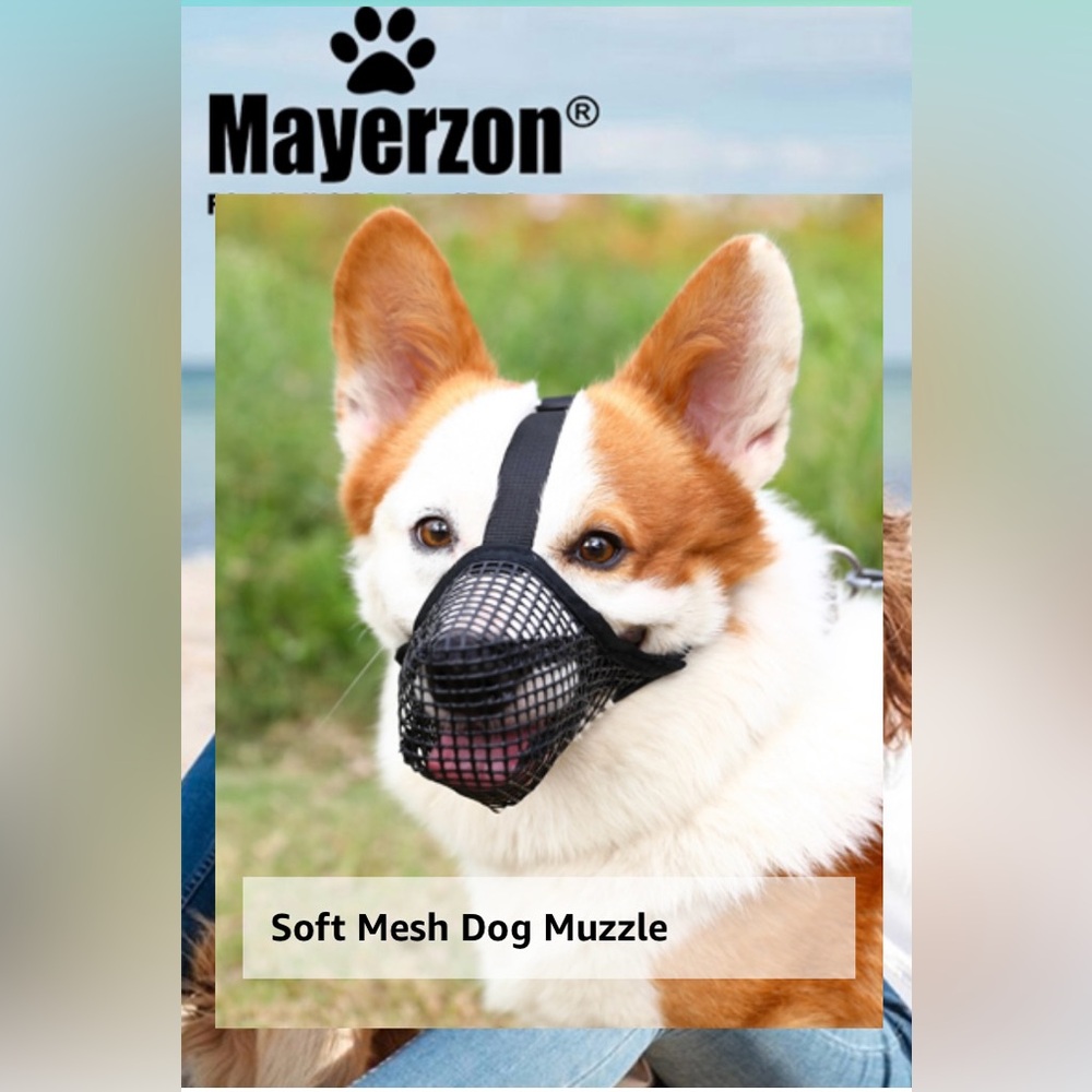 Mayerzon Soft Mesh Humane Dog Muzzle Comfortable Black XS NWT